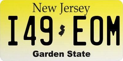 NJ license plate I49EOM