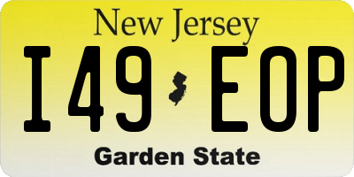 NJ license plate I49EOP