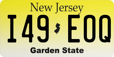 NJ license plate I49EOQ