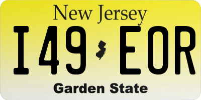 NJ license plate I49EOR