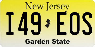 NJ license plate I49EOS