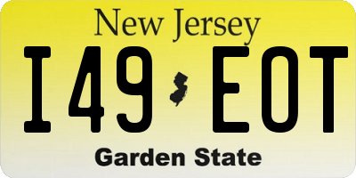 NJ license plate I49EOT