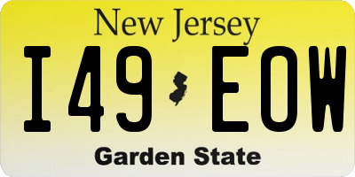 NJ license plate I49EOW