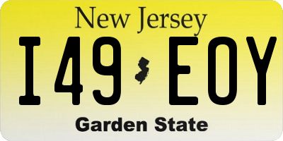 NJ license plate I49EOY