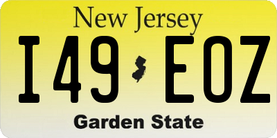 NJ license plate I49EOZ