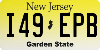 NJ license plate I49EPB