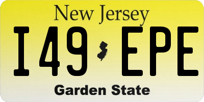 NJ license plate I49EPE