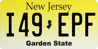 NJ license plate I49EPF