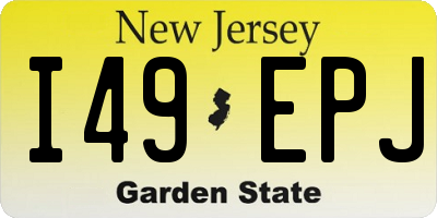 NJ license plate I49EPJ