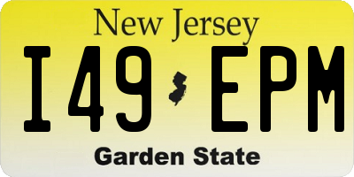 NJ license plate I49EPM