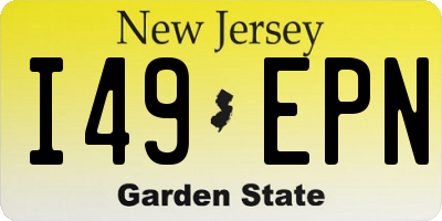 NJ license plate I49EPN