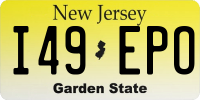 NJ license plate I49EPO