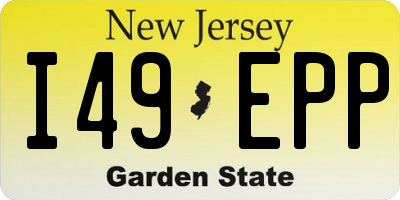 NJ license plate I49EPP