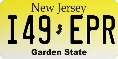 NJ license plate I49EPR
