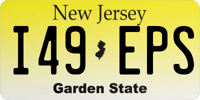 NJ license plate I49EPS