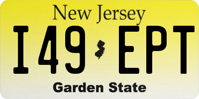 NJ license plate I49EPT