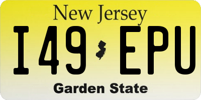 NJ license plate I49EPU