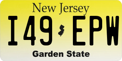 NJ license plate I49EPW