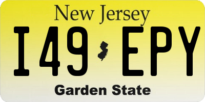 NJ license plate I49EPY