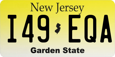 NJ license plate I49EQA