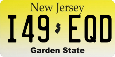 NJ license plate I49EQD