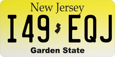 NJ license plate I49EQJ