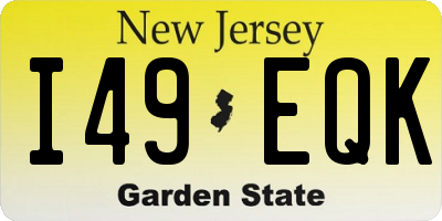 NJ license plate I49EQK