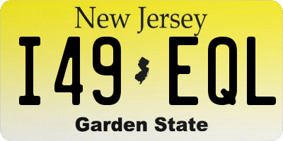 NJ license plate I49EQL