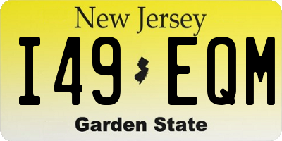 NJ license plate I49EQM