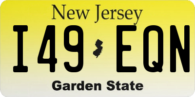 NJ license plate I49EQN