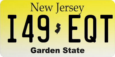 NJ license plate I49EQT