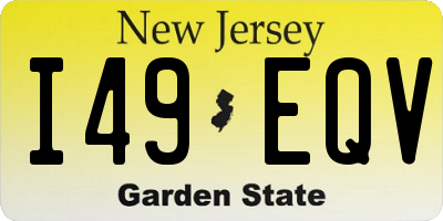 NJ license plate I49EQV