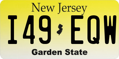 NJ license plate I49EQW