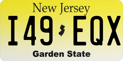 NJ license plate I49EQX