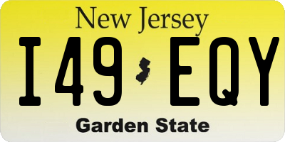 NJ license plate I49EQY