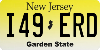 NJ license plate I49ERD