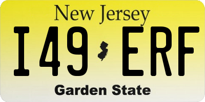 NJ license plate I49ERF