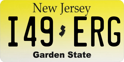 NJ license plate I49ERG
