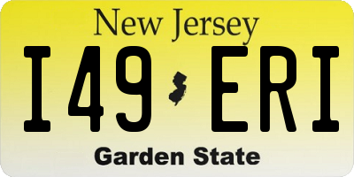NJ license plate I49ERI