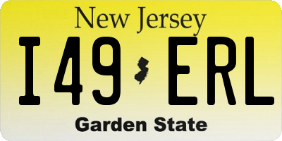 NJ license plate I49ERL