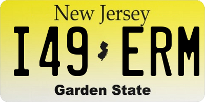 NJ license plate I49ERM