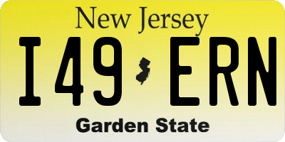 NJ license plate I49ERN