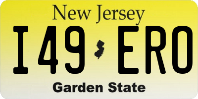 NJ license plate I49ERO