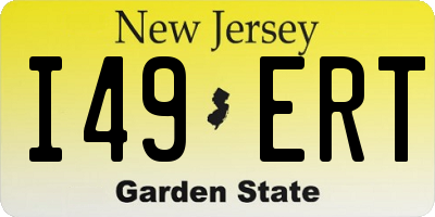 NJ license plate I49ERT