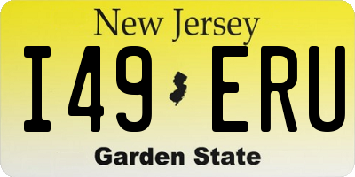 NJ license plate I49ERU