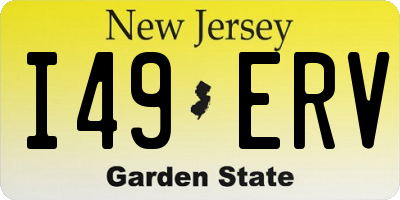 NJ license plate I49ERV