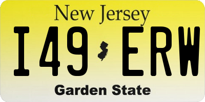 NJ license plate I49ERW