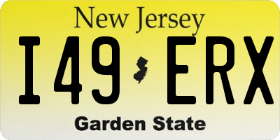 NJ license plate I49ERX
