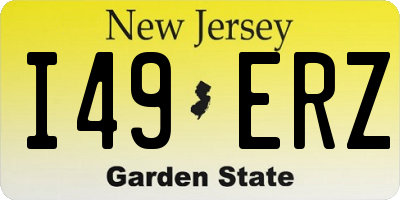 NJ license plate I49ERZ