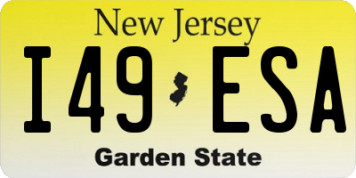 NJ license plate I49ESA